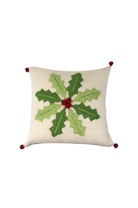 10" Holly Pinwheel Pillow