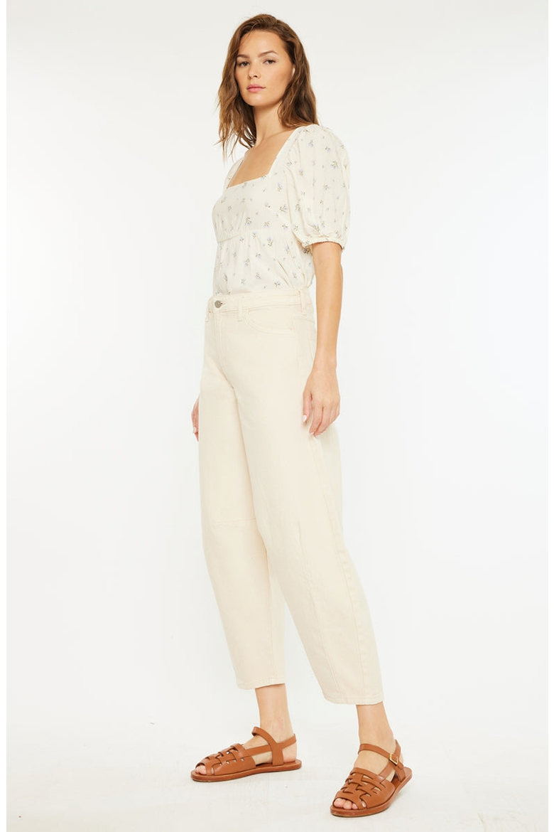 Addison High Rise Horseshoe Cropped Jeans, Alternate, color, Ivory