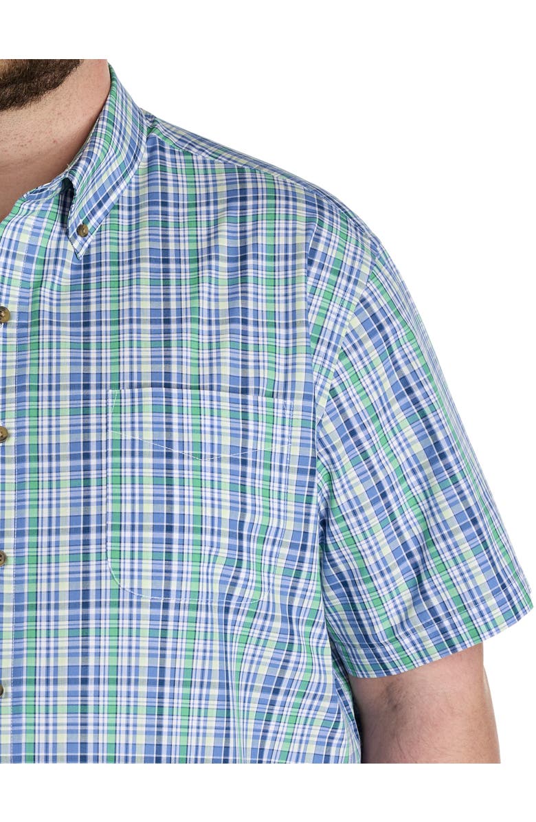 Harbor Bay by DXL Big & Tall Easy-Care Medium Plaid Sport Shirt, Alternate, color, Green Multi