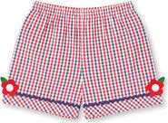 Florence Eiseman Plaid Seersucker Shorts With Ric Rac & Flowers