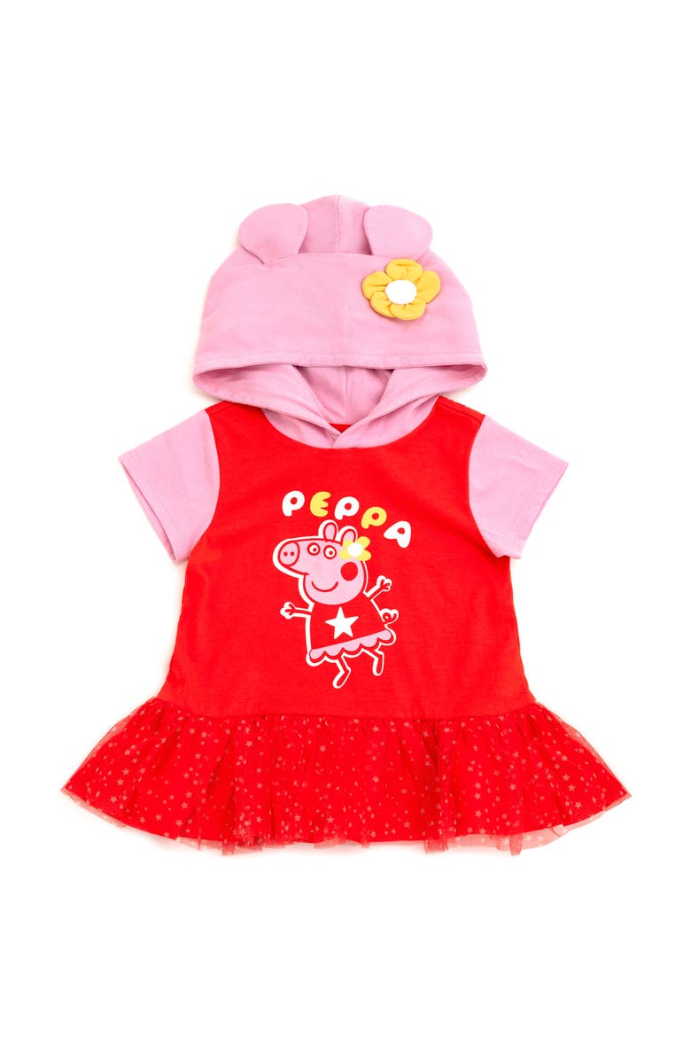 Peppa Pig Cosplay Hooded Tee, Main, color, Peppa Pig Red Pink