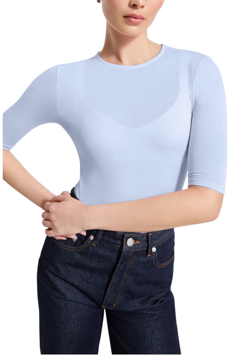 Frankie Sheer Jersey Top, Main, color, ICE BLUE