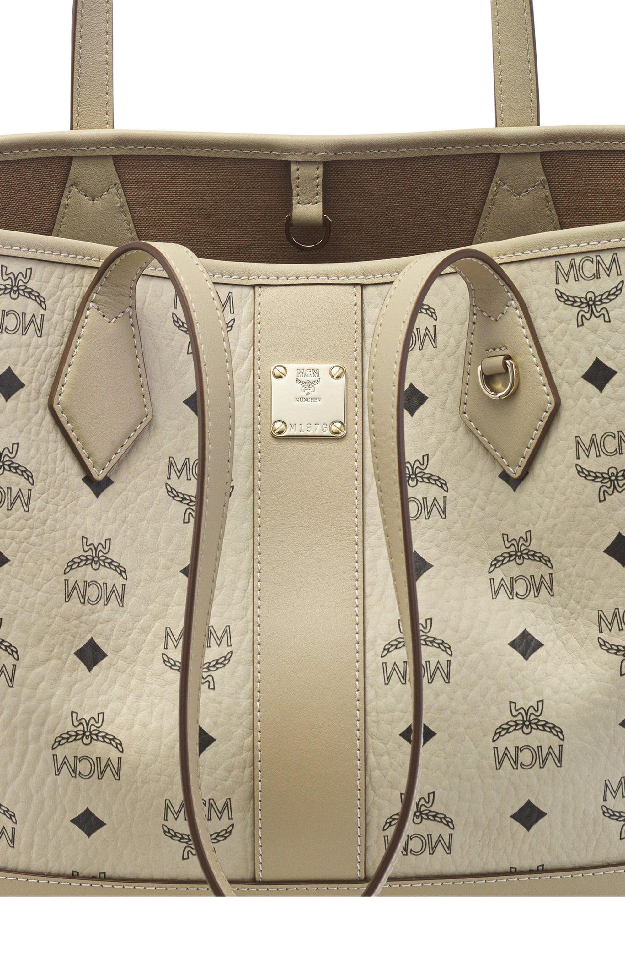 New Small Liz Shopper in Visetos, Alternate, color, Beige