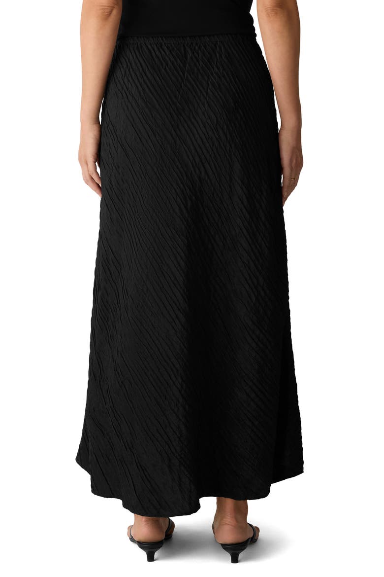 Stretch Silk Bias Cut Midi Skirt, Alternate, color, BLACK