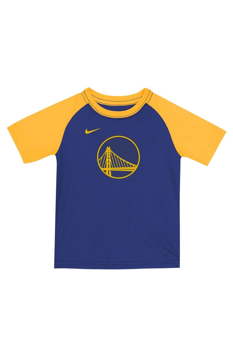 Nike Youth Nike  Royal Golden State Warriors Practice T-Shirt & Shorts Set, Alternate, color, Royal