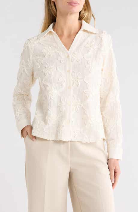 Appliqué Flower Blouse