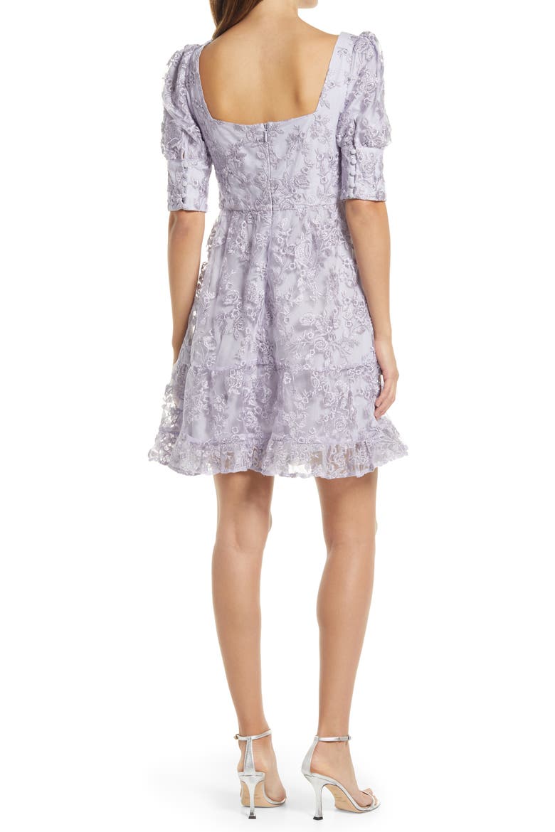 Embroidered Sweetheart Neck Dress, Alternate, color, LILAC