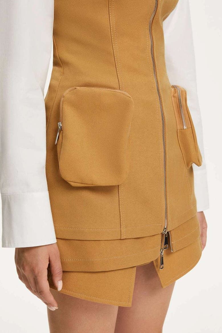 Strapless Crop Top with Cargo Pocket, Alternate, color, Camel