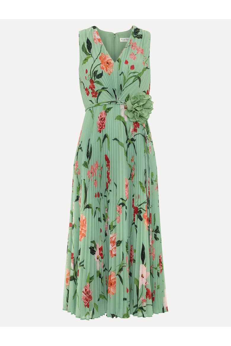 Simara Floral Dress, Alternate, color, Green