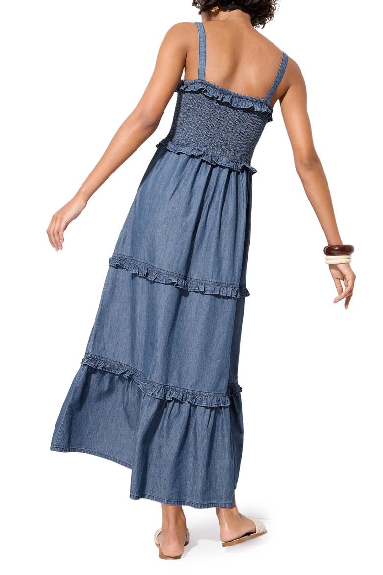 Tiered Chambray Dress, Alternate, color, BLUE