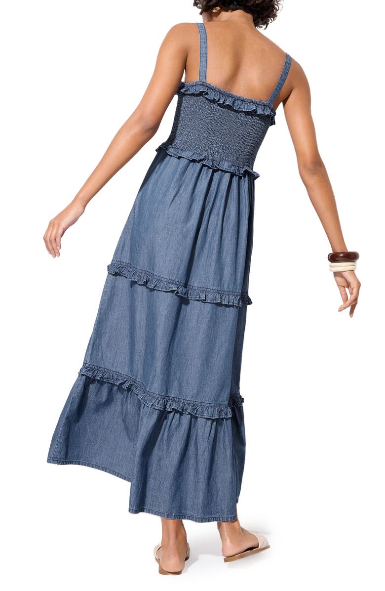 Friends Like These Tiered Chambray Dress, Alternate, color, Blue