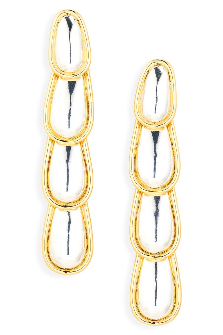Two-Tone Oval Link Drop Earrings, Main, color, GOLD/ SILVER
