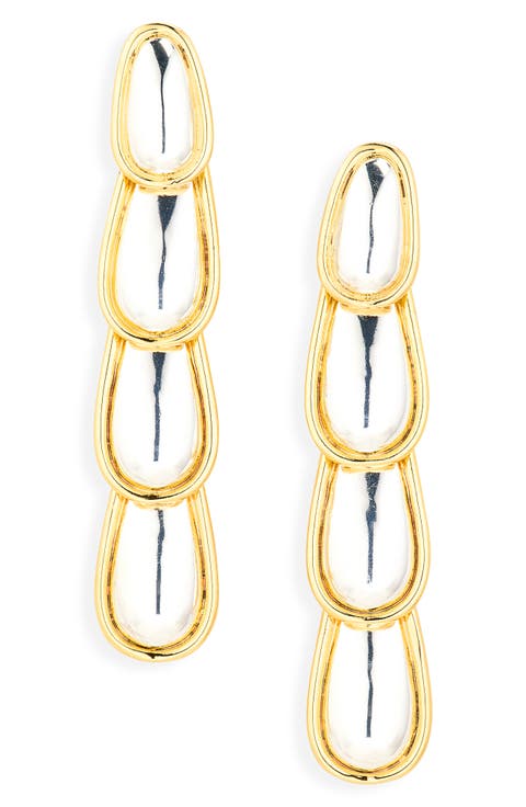 Two-Tone Oval Link Drop Earrings