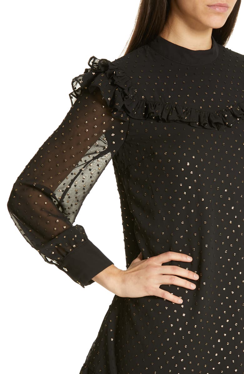 Ted Baker London Rebekha Joyous High Neck Ruffle Dress, Alternate, color, 