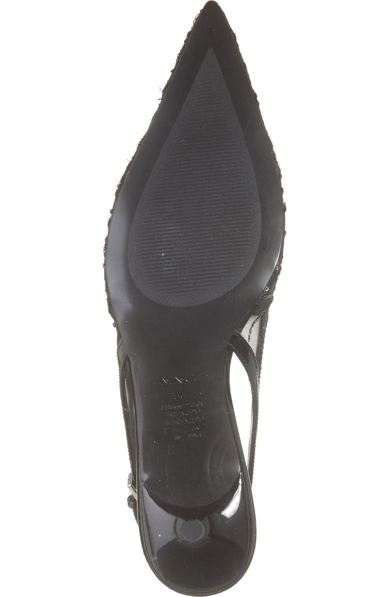 MANGO Lorio Slingback Kitten Heel Pump, Alternate, color, Black