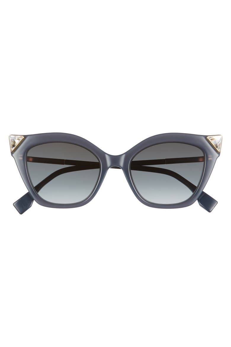 52mm Gradient Cat Eye Sunglasses, Alternate, color, BLACK