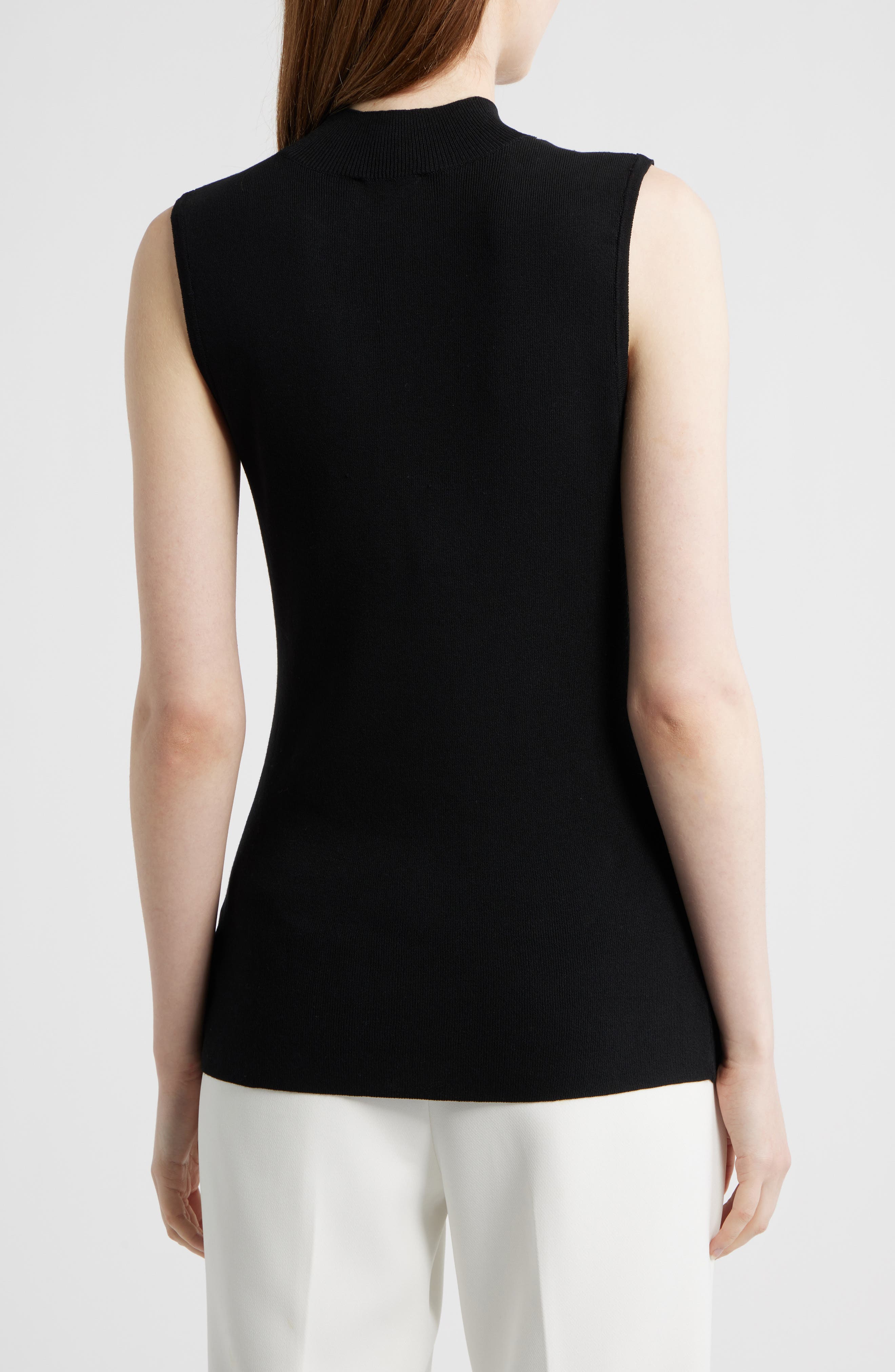 Sleeveless Mock Neck Sweater - image 2