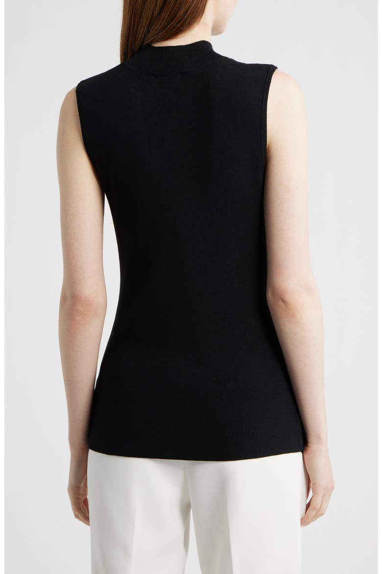 Sleeveless Mock Neck Sweater, Alternate, color, BLACK