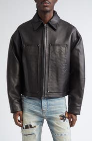 AMIRI MA Quad Embossed Leather Work Jacket
