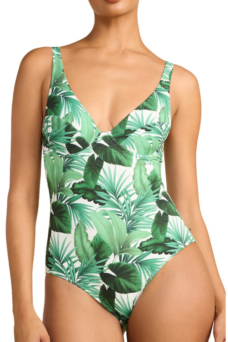 Underwire One-Piece Swimsuit, Main, color, STAY PALM