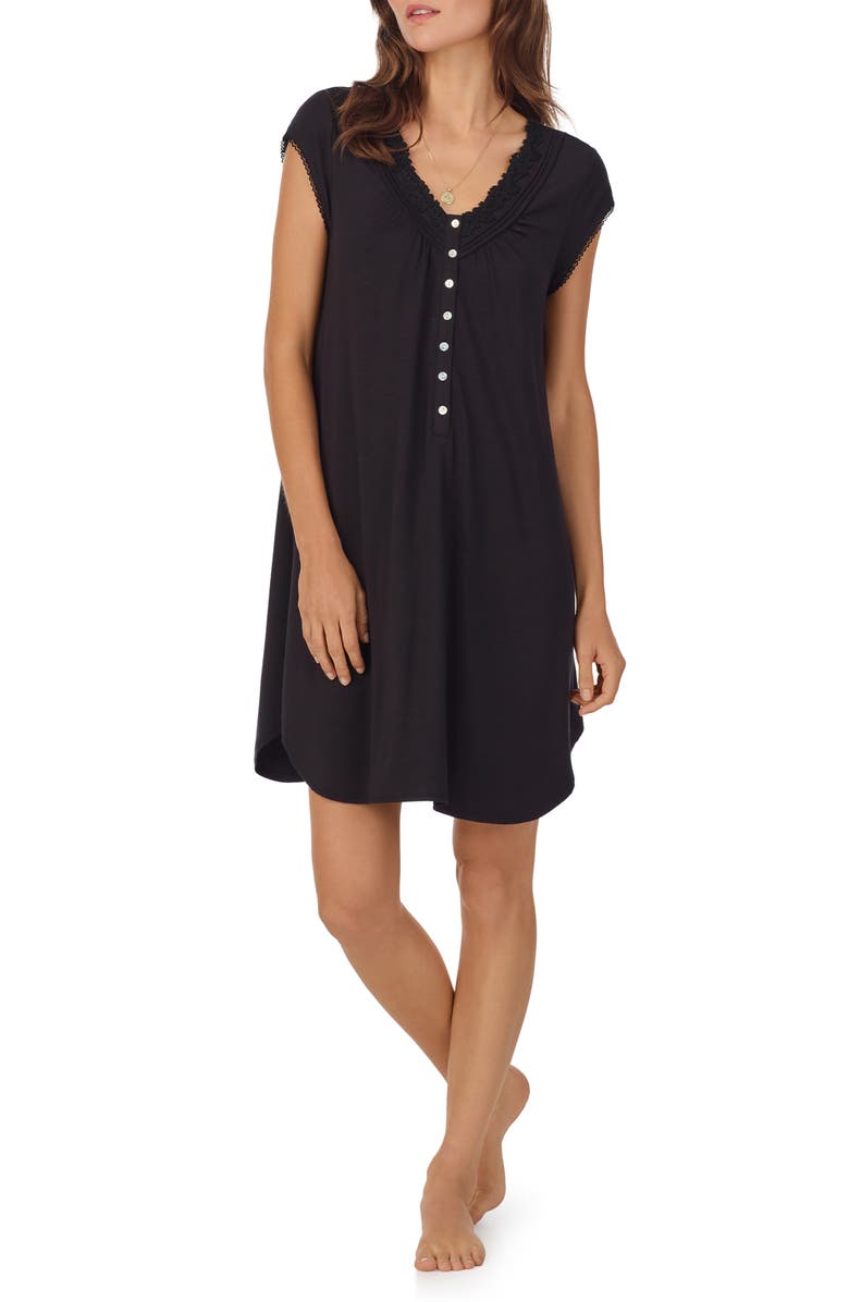 Eileen West Lace Trim Sleep Shirt, Main, color,
