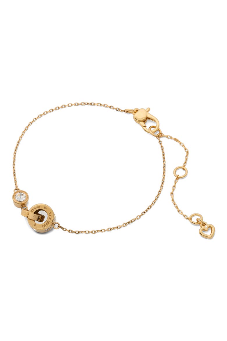 interlink chain bracelet, Main, color, GOLD CLEAR
