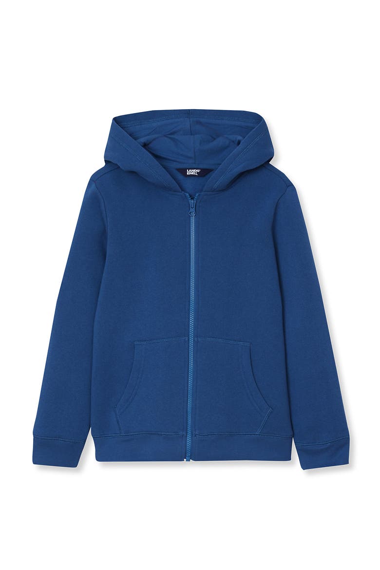 Person Solid Color Lands' End Kids Husky Solid Fleece Zip Hoodie | Nordstrom