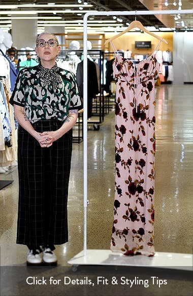Rare London Ruched Floral Devoré Slipdress (Women) | Nordstromrack