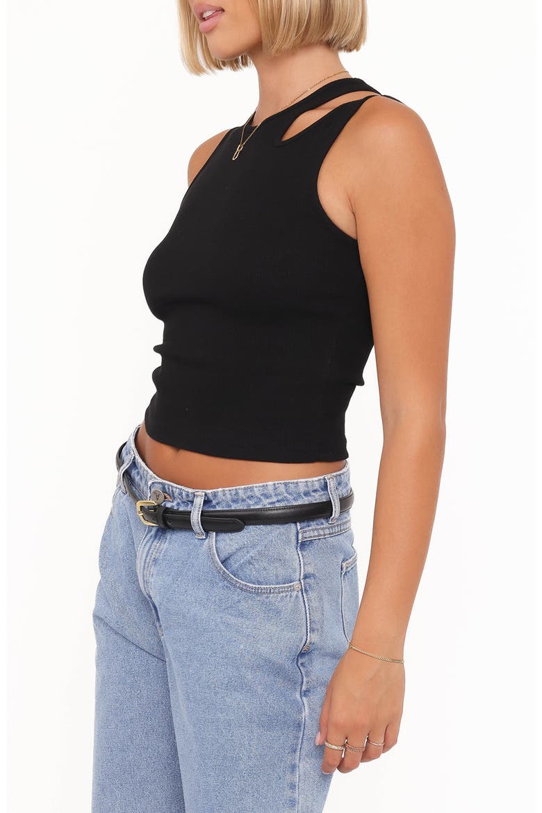 Elira Cutout Crop Tank, Alternate, color, BLACK
