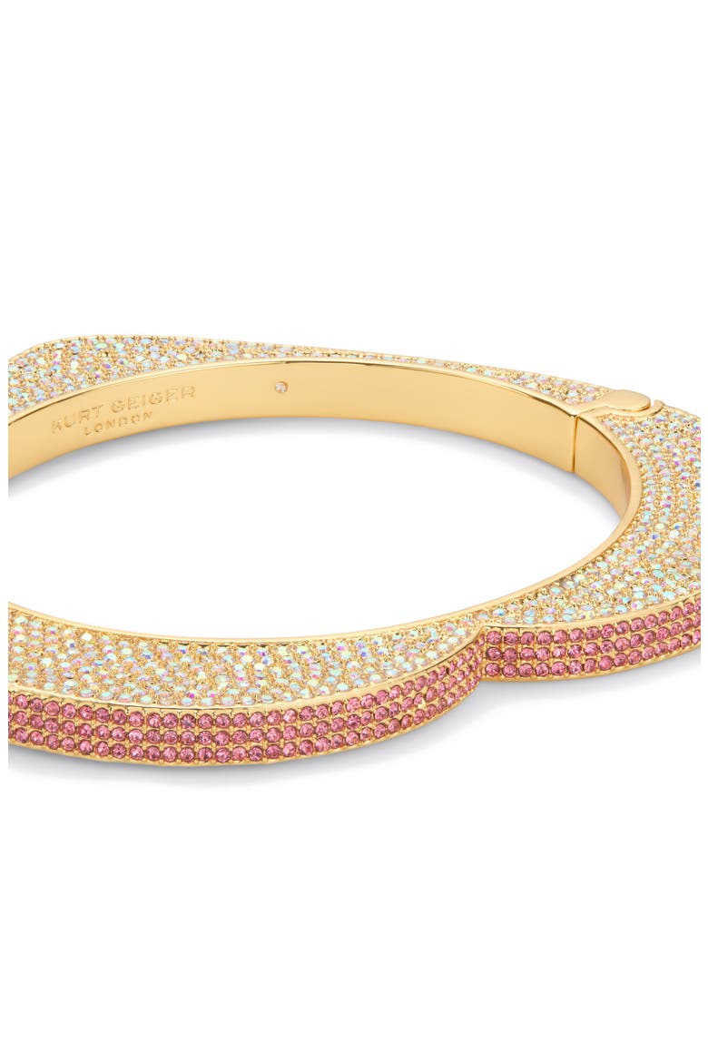Pavé Crystal Heart Bangle Bracelet, Alternate, color, PINK