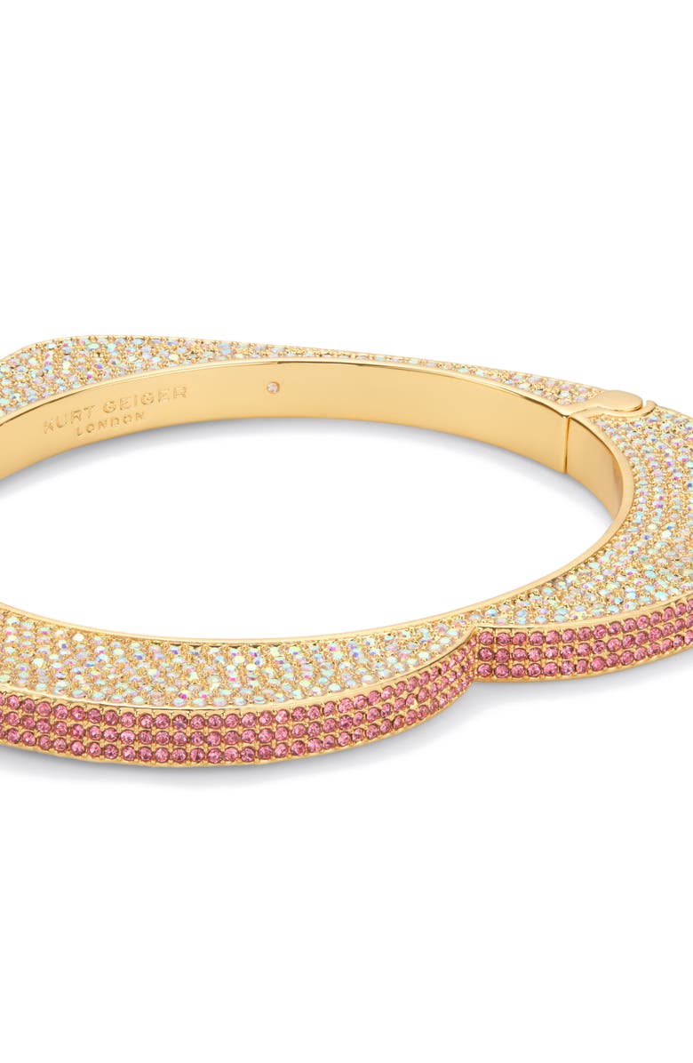 Kurt Geiger London Pavé Crystal Heart Bangle Bracelet, Alternate, color, Pink