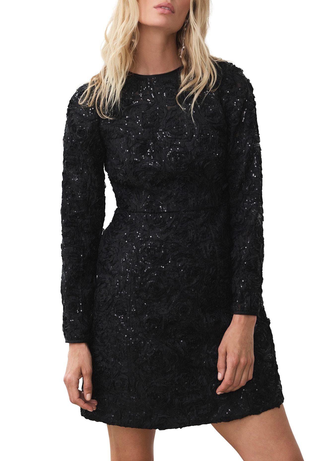 Sequin Applique Mini Dress