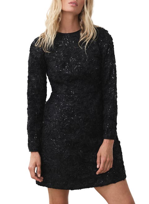 Sequin Applique Mini Dress
