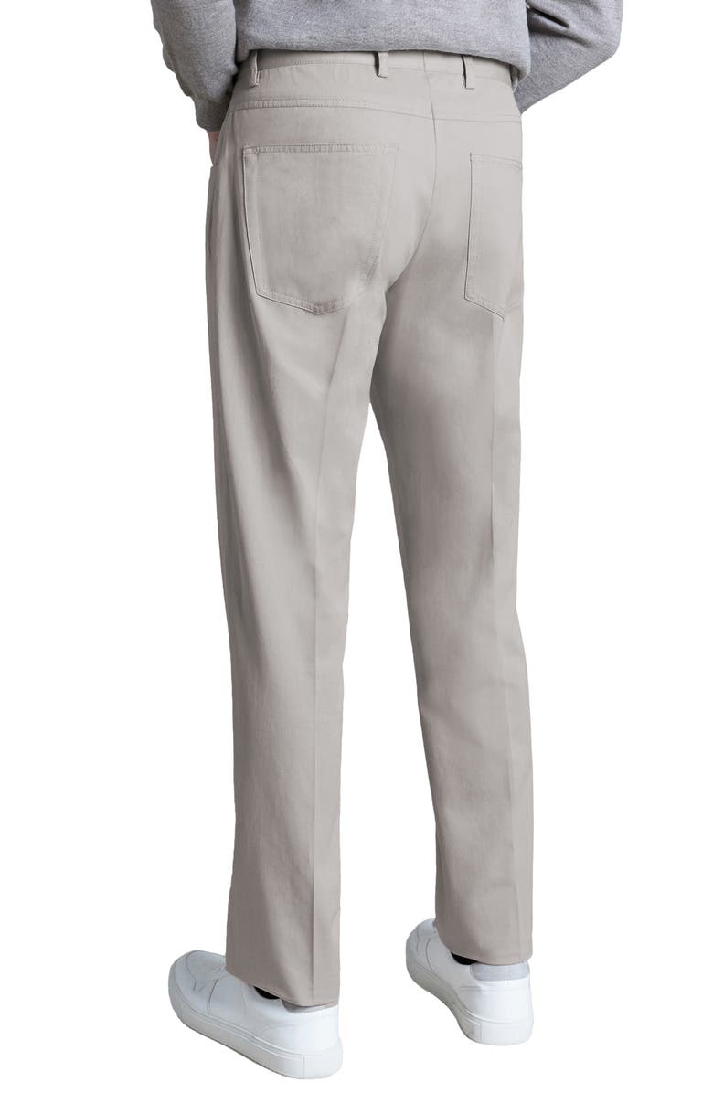 Santorelli Flat Front Cotton & Cashmere Pants, Alternate, color, Taupe