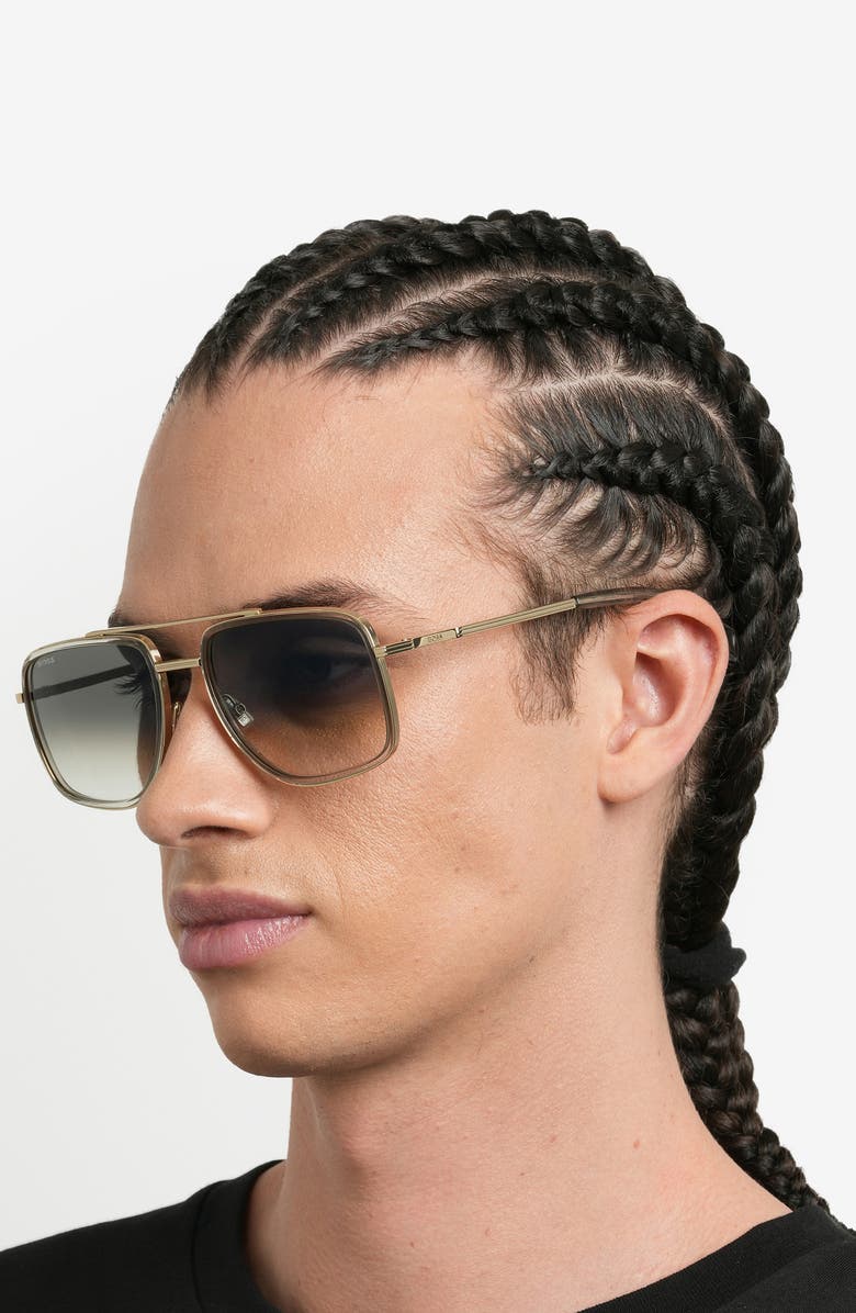 BOSS 58mm Gradient Square Sunglasses, Alternate, color, Grey Gold