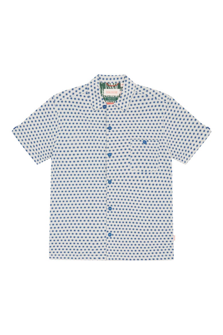 Walsoken Short Sleeve Knit Button-Up Shirt, Alternate, color, CREAM
