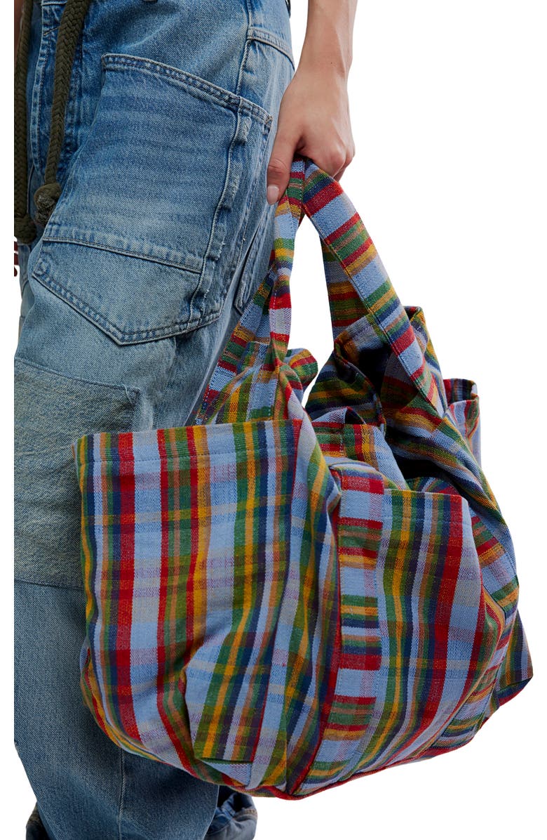 Free People Oksana Plaid Tote Bag, Alternate, color,