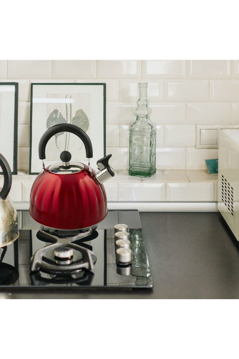 Twining 2.1 Quart Pumpkin Tea Kettle, Alternate, color, Red