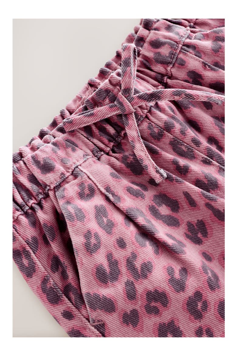 Kids' Leopard Print Drawstring Jeans, Alternate, color, PINK MULTI