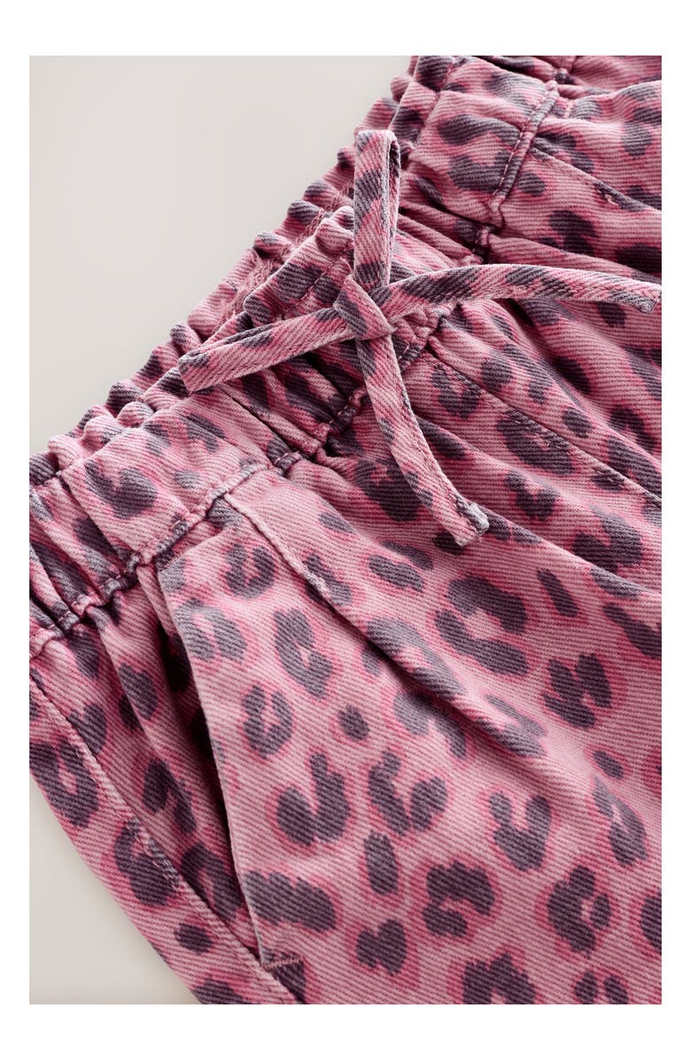 NEXT Kids' Leopard Print Drawstring Jeans, Alternate, color, Pink Multi