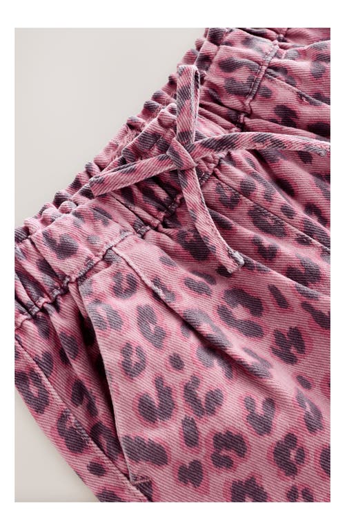 Next Kids' Leopard Print Drawstring Jeans In Pink