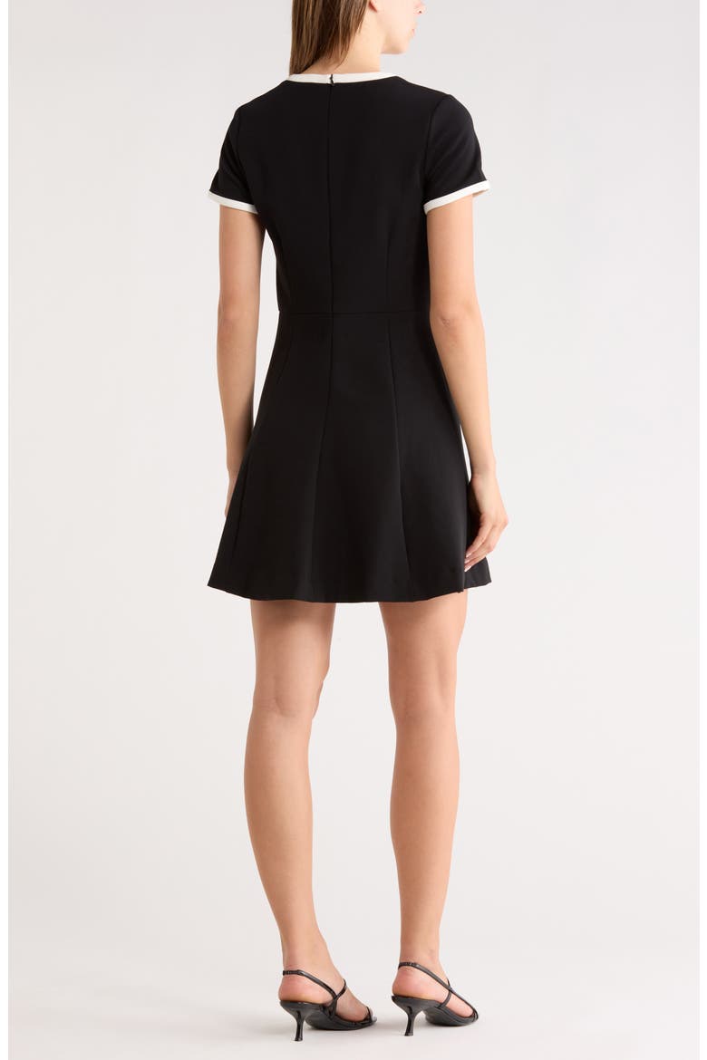Ringer Trim Skater Minidress, Alternate, color, BLACK