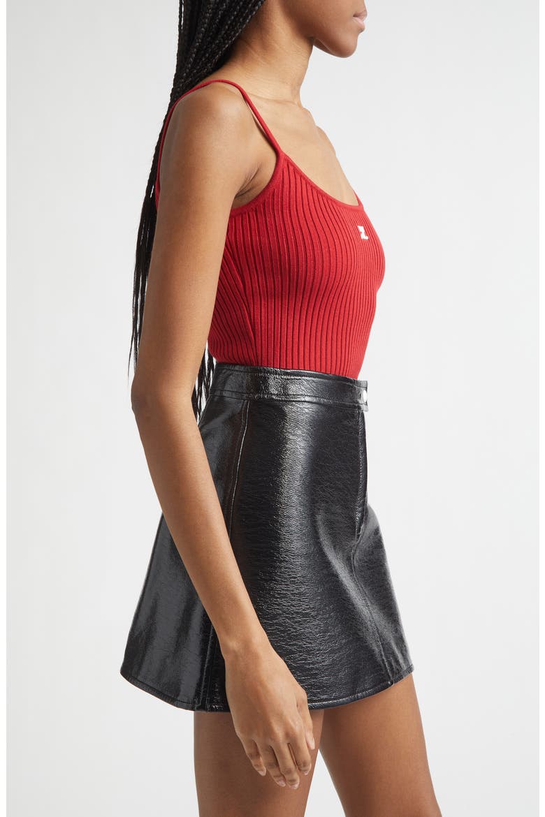 Logo Rib Tank Top, Alternate, color, RED