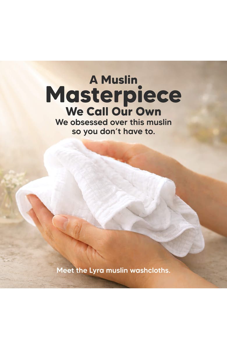 KeaBabies 5-Pack Lyra Muslin Baby Washcloths, Alternate, color, Soft White