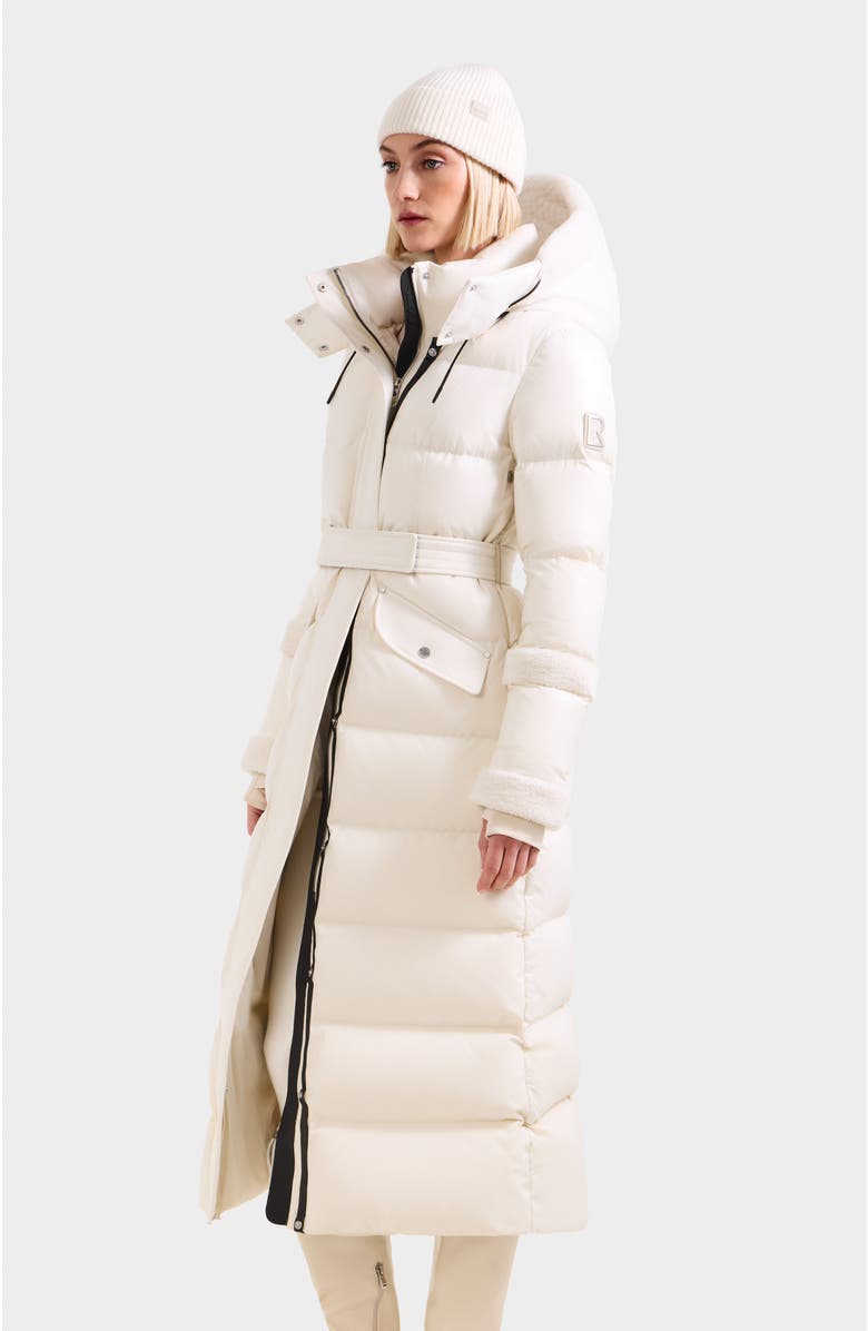 Rudsak Audrey Maxi Down Puffer with Faux Shearling Trim, Alternate, color, Vanilla