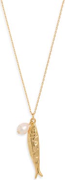 Nordstrom Freshwater Pearl Fish Pendant Necklace