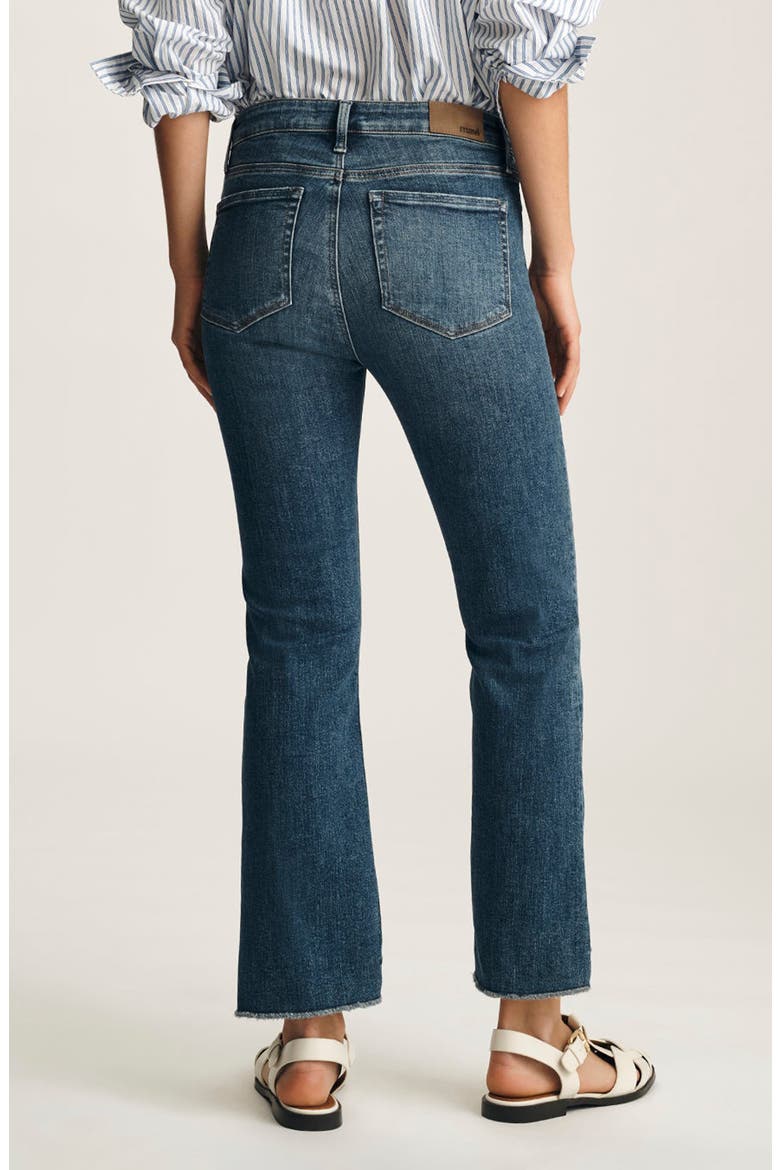 Anika Raw Hem Mid Rise Crop Flare Jeans, Alternate, color, DARK BRUSHED FLEX BL