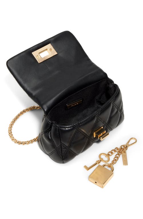 Aldo Miablackk Quilted Faux Leather Convertible Crossbody Bag In Black