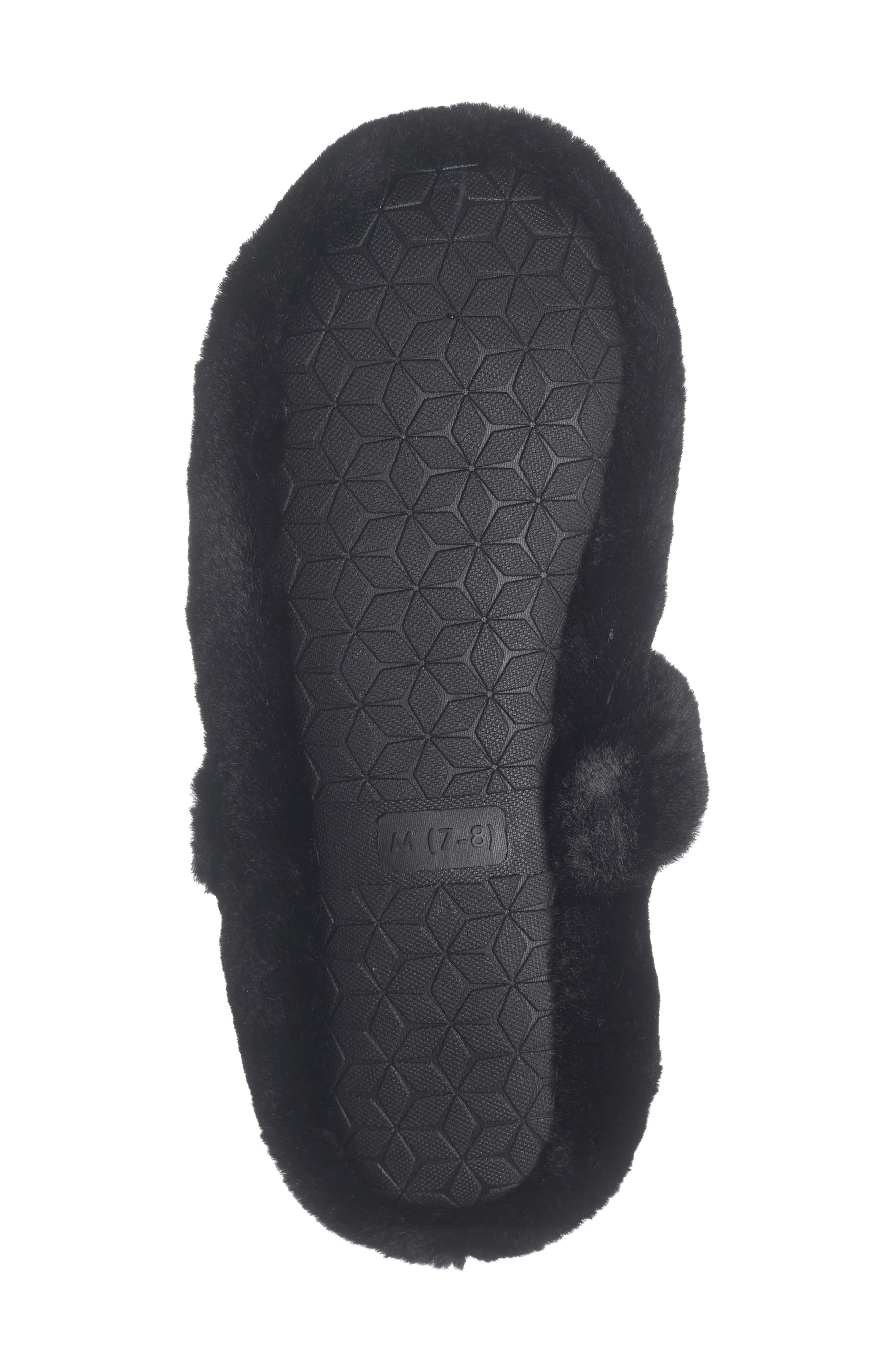 Rebecca Minkoff Beck Faux Fur Slipper, Alternate, color, Black