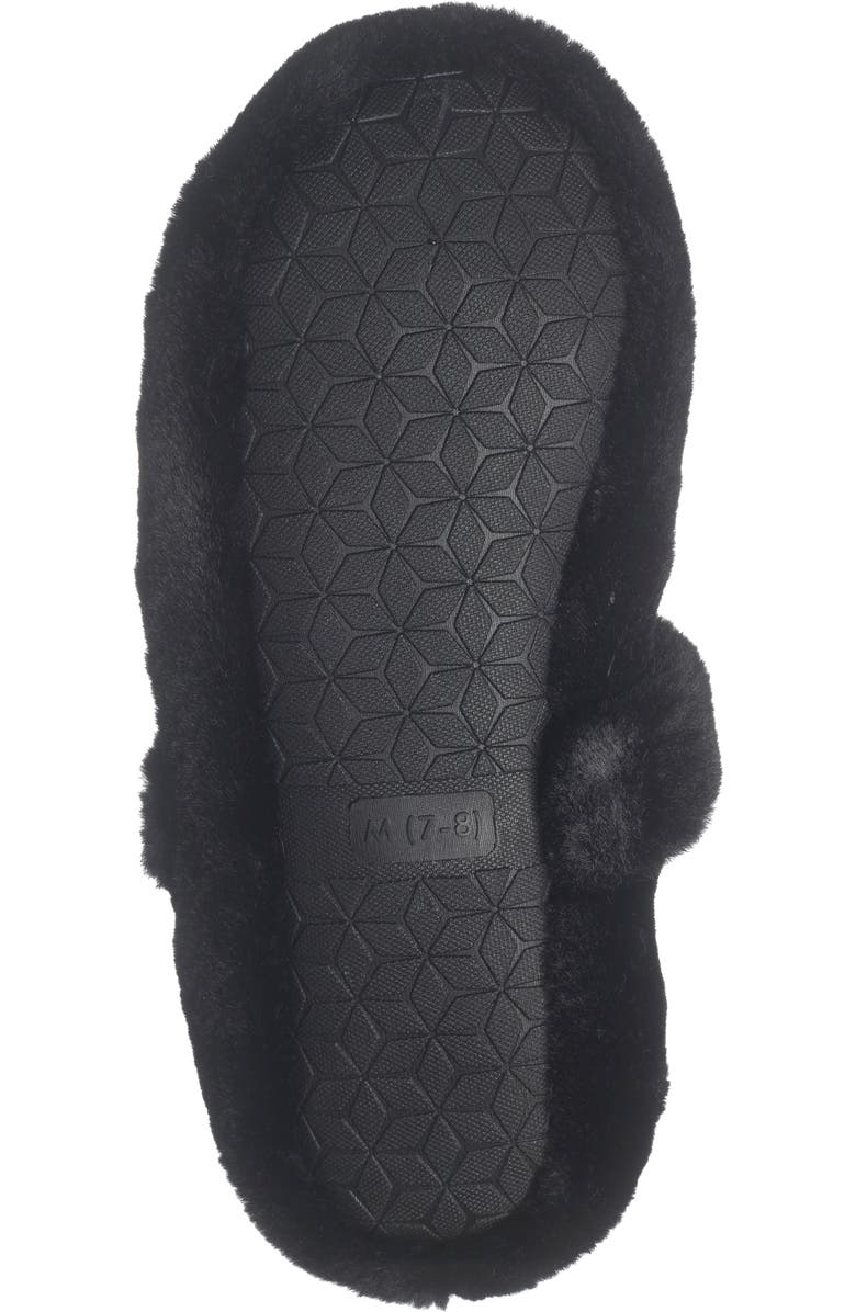Rebecca Minkoff Beck Faux Fur Slipper, Alternate, color, Black